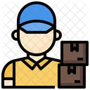 Delivery Man Delivery Courier Shipping Box Icon