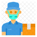 Delivery Man Avatar Mask Icon