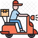 Delivery Man Delivery Scooter Delivery Icon