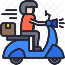 Delivery Man Scooter Takeaway Icon