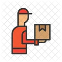 Delivery Man Courier Shipping Icon