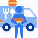 Delivery Man Burger Fast Food Icon
