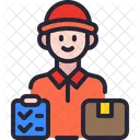 Delivery Man Courier Box Icon