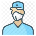 Delivery Man Wear Mask  Icon