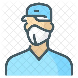 Delivery Man Wear Mask  Icon