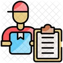 Delivery Person With Clipboard Icon