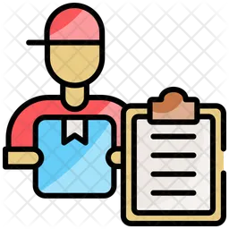 Delivery person with clipboard  Icon