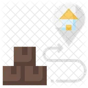 Map Pointer Package Delivery Postman Icon