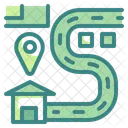 Delivery Route Home Location Map Icon
