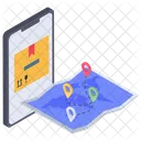 Delivery Route Tracker Location App Mobile Route Tracing Icon