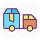 트럭 운송 배달 트럭 배달 운송 아이콘