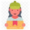 Delivery Woman Courier Servent Messenger 아이콘