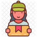 Delivery Woman Courier Servent Messenger 아이콘