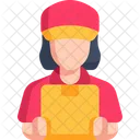 Deliverywoman Courier Shipping Icon