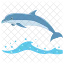 Cartoon Delfin Springender Cartoon Springender Delfin Symbol