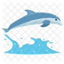 Cartoon Delfin Springender Cartoon Springender Delfin Symbol