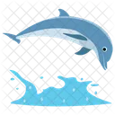 Delphin Springender Cartoon Springender Delphin Symbol