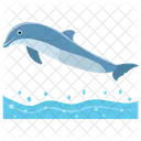 Cartoon Delfin Springender Cartoon Springender Delfin Symbol