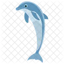 Delphin Springender Cartoon Springender Delphin Symbol