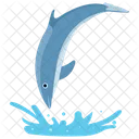 Tauchender Delfin Springender Cartoon Springender Delfin Symbol