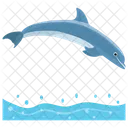 Delphin Springender Cartoon Springender Delphin Symbol