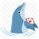 Delphinspiel Springender Cartoon Springender Delphin Symbol