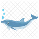 Delphin Schwimmen Springender Cartoon Springender Delphin Symbol