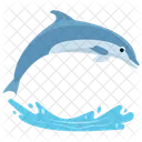 Delphin Springender Cartoon Springender Delphin Symbol