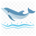 Delphin Schwimmen Springender Cartoon Springender Delphin Symbol