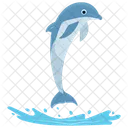 Cartoon Delfin Springender Cartoon Springender Delfin Symbol