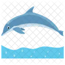 Delphin Springender Cartoon Springender Delphin Symbol