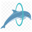 Delphin Spielender Delphin Springender Cartoon Symbol