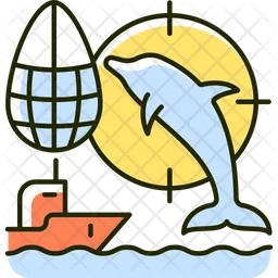 Delphin-Treibjagd  Symbol