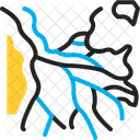 Delta Valley Landform Triangular Rivers Wetland Alluvium Deposition Drifts Dregs Sediments Silt Lees Icon
