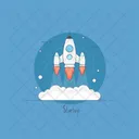 Startup Developpement Rocket Icône