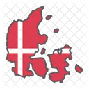 Denmark Contour Geography Icon