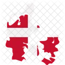 Denmark Flag Map Icon