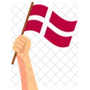 Denmark Hand Holding Nation Symbol Icon