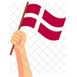 Denmark hand holding Flag Icon