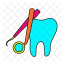 Vibrant Dental Care Illustration Dental Instrument Medical Icon