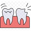 Dentes na gengiva cuidados dentários  Ícone