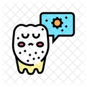 Insalubre Dente Cor Ícone