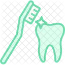 Dents Nettoyees Ligne Duotone Icone Icon