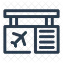 Departure Board Building Blueprint Icon