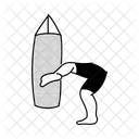 Ilustracion De Kick Boxing De Medio Tono Boxeo Deporte Icon