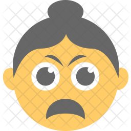 Depressed Woman Face Icon