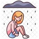 Traurig Depression Frau Symbol