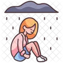 Sad Depression Woman Icon