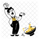 Derrame De Sopa Jadeo Camarero Icono