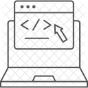 Icono De Linea Fina De Desarrollo Frontend Icon